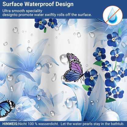 Duschvorhang Blauer Schmetterling 240x180cm wasserabweisend