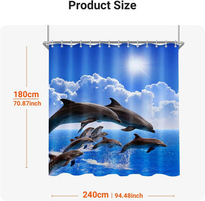 Duschvorhang Delphin 240x180cm Wasserabweisend Antibakteriell