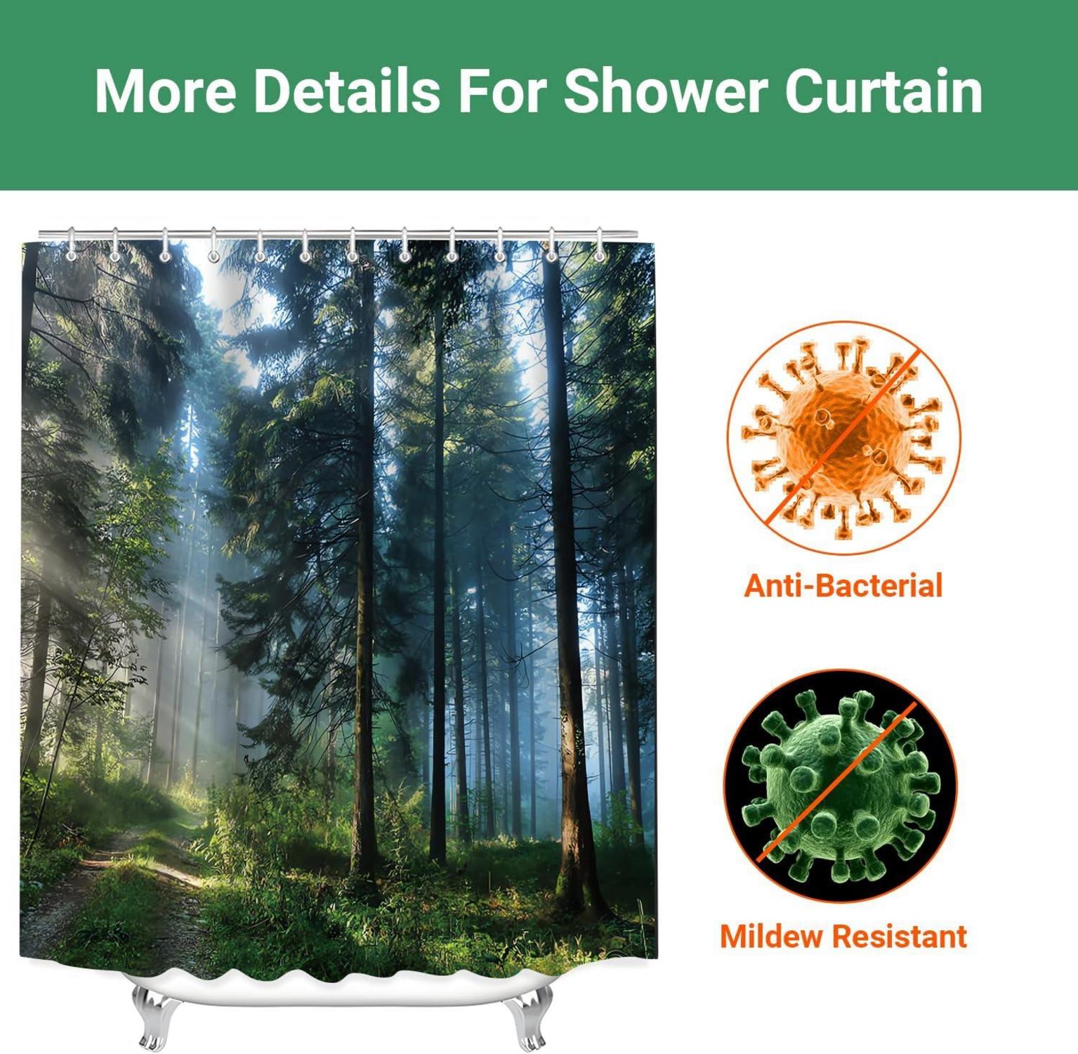 Duschvorhang Sunshine Forest 240x180cm, wasserabweisend, beschwerter Saum, waschbar