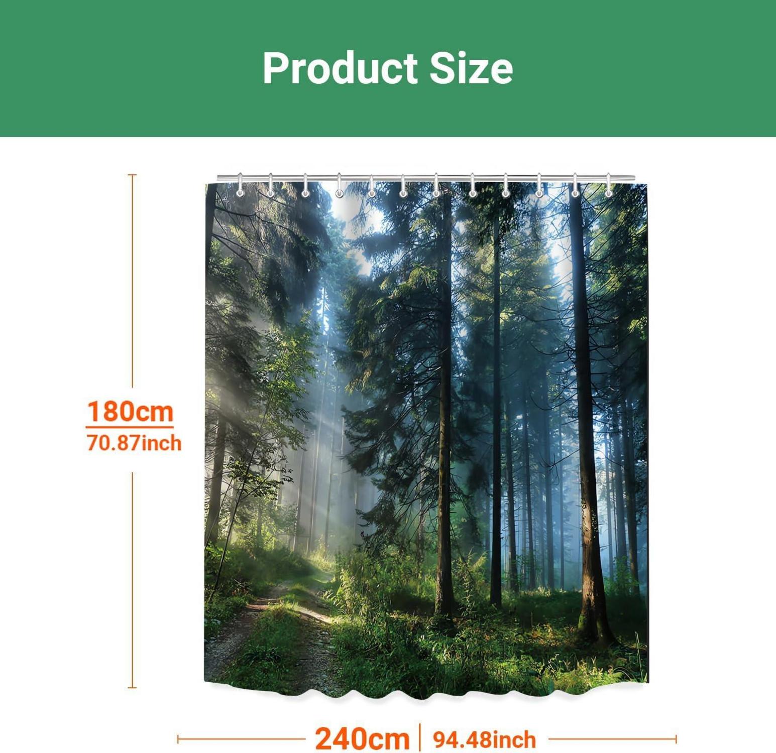Duschvorhang 240x180cm Sunshine Forest Anti-Schimmel Textil