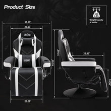 Gaming Stuhl mit Fußstütze hoher Rückenlehne Becherhalter