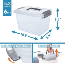 Citylife 6er-Set 5L Aufbewahrungsbox transparent stapelbar