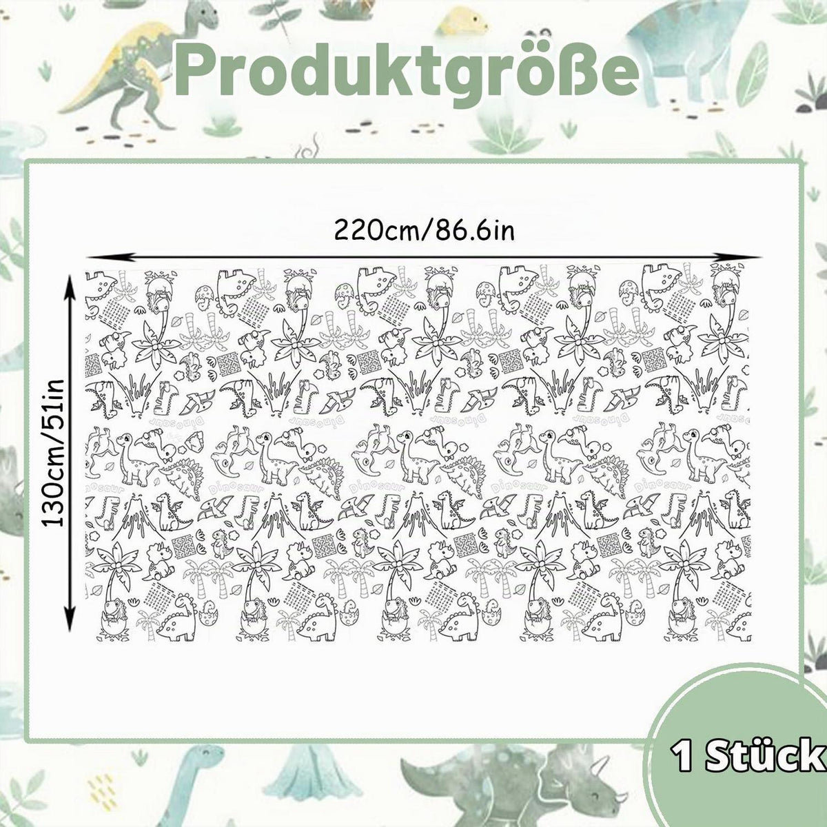 Ausmaltischdecke Dschungel – Riesige Papiertischdecke für Kinder