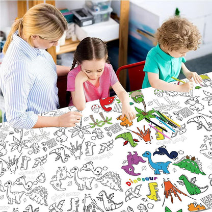 Ausmaltischdecke Dschungel – Riesige Papiertischdecke für Kinder