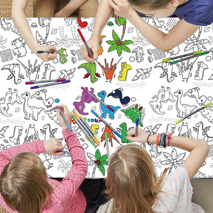 Ausmaltischdecke Dschungel – Riesige Papiertischdecke für Kinder