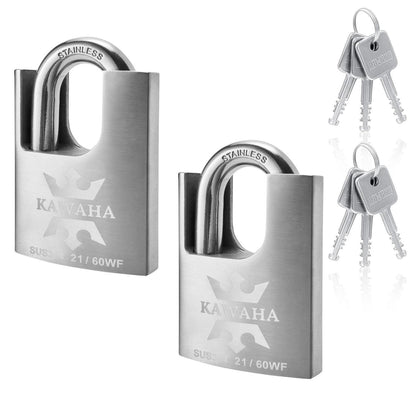 Edelstahl Vorhängeschloss 60mm - 2er Pack, Gleichschließend