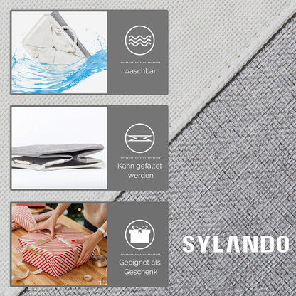 SYLANDO Faltbare Stoff Aufbewahrungskörbe 33x33x33cm Weiß Grau