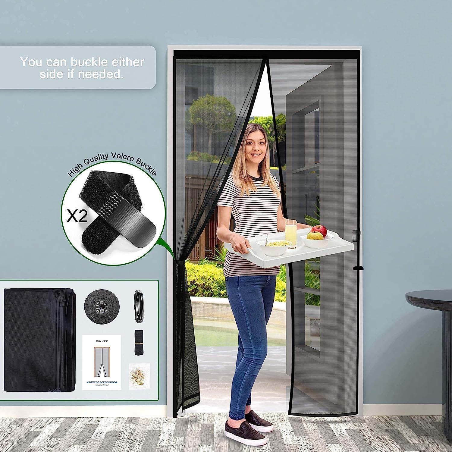 Cinkee Fliegengitter Balkontür Magnet Tür Insektenschutz 65x200cm Schwarz