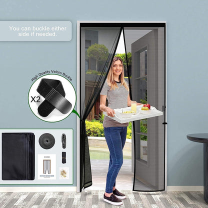 Cinkee Fliegengitter Balkontür Magnet Tür Insektenschutz 65x200cm Schwarz