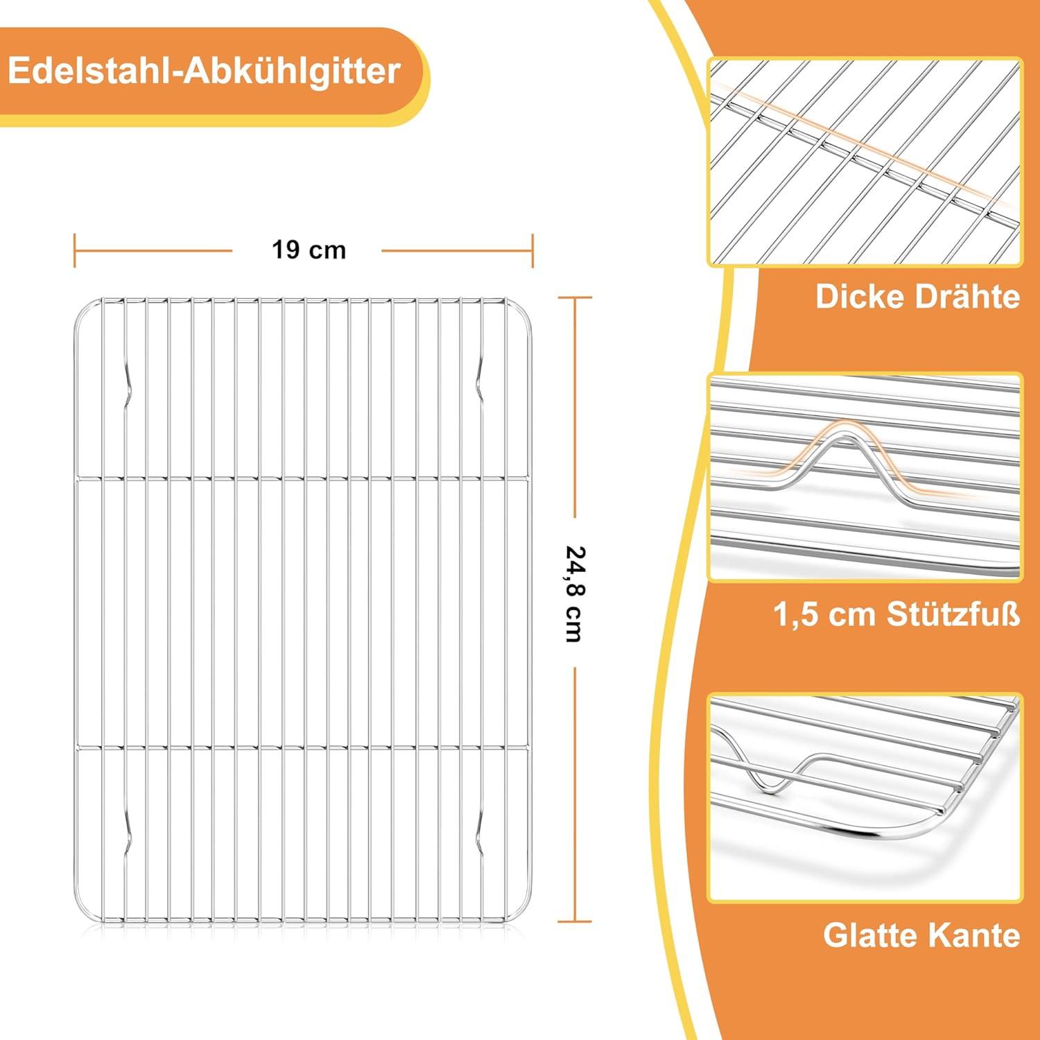 Backblech Abkühlgitter Set Edelstahl Kuchengitter Ofenblech Rack