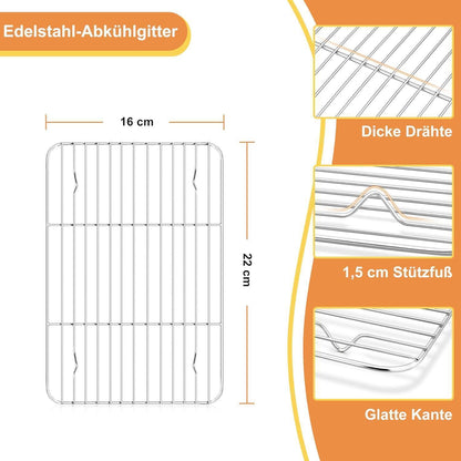 Herogo Backblech Abkühlgitter Set Edelstahl Kuchenblech