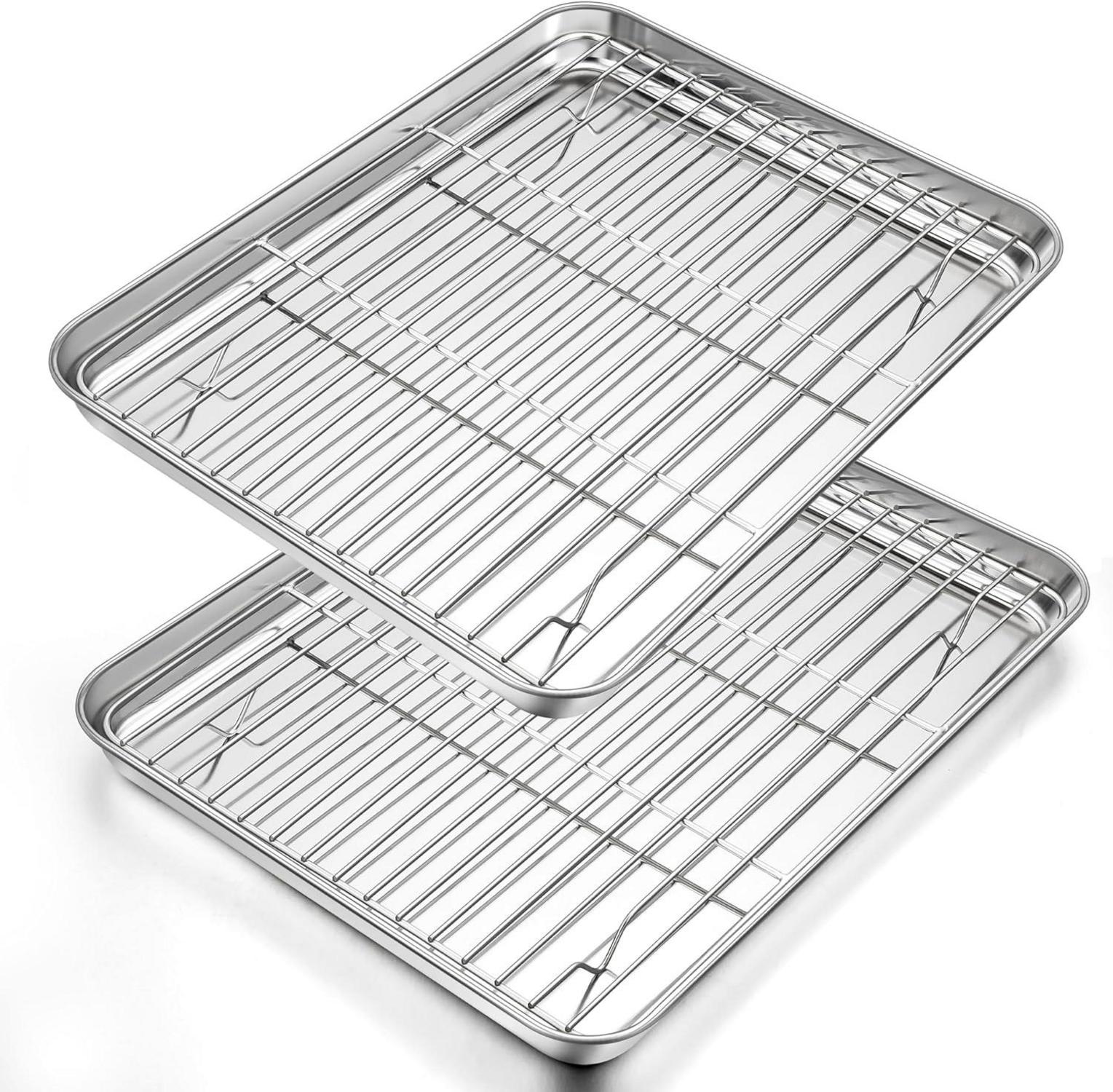 Herogo Edelstahl Backblech mit Kuchengitter Set