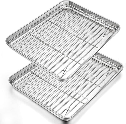 Herogo Edelstahl Backblech mit Kuchengitter Set
