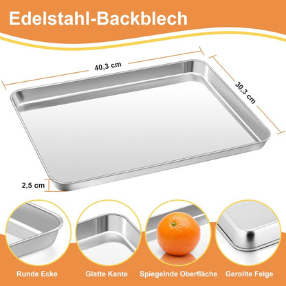 Herogo Backblech Abkühlgitter Set Edelstahl Kuchenblech