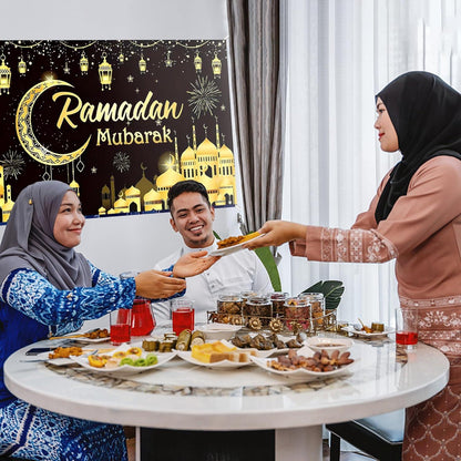 Ramadan Eid Dekoration Banner - Goldener Eid Mubarak Hintergrund