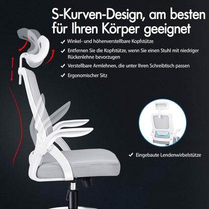 Ergonomischer Bürostuhl mit Lordosenstütze und