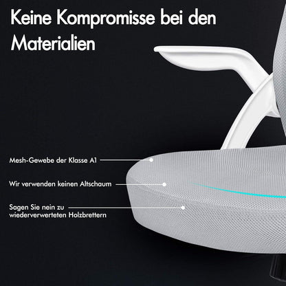 Ergonomischer Bürostuhl mit Lordosenstütze, neigbarer