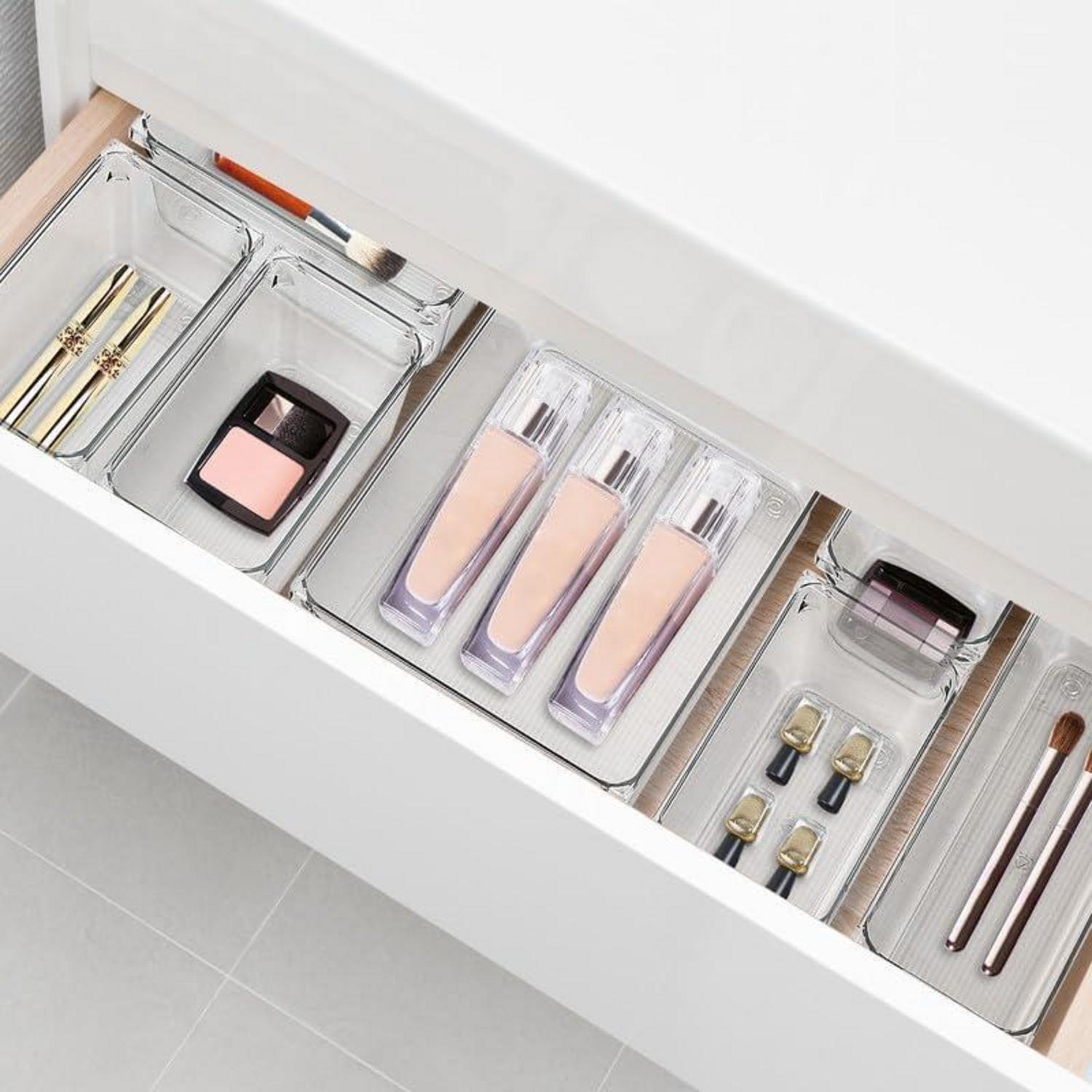 Schubladen Organizer Set 6-teilig Transparent Anti-Rutsch Make-up Schmuck Küche Büro