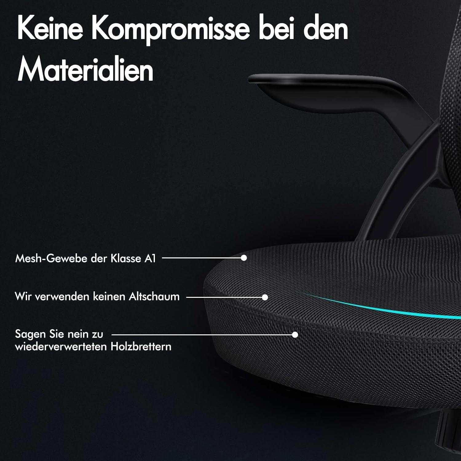 ALFORDSON Ergonomischer Bürostuhl Lordosenstütze Drehstuhl Schwarz