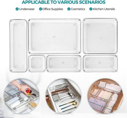 Schubladen Ordnungssystem 28-tlg Acryl-Aufbewahrung Anti-Rutschpad
