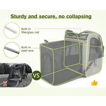 Erweiterbarer Haustier Rucksack XL mit Netzfenster und Vorhang