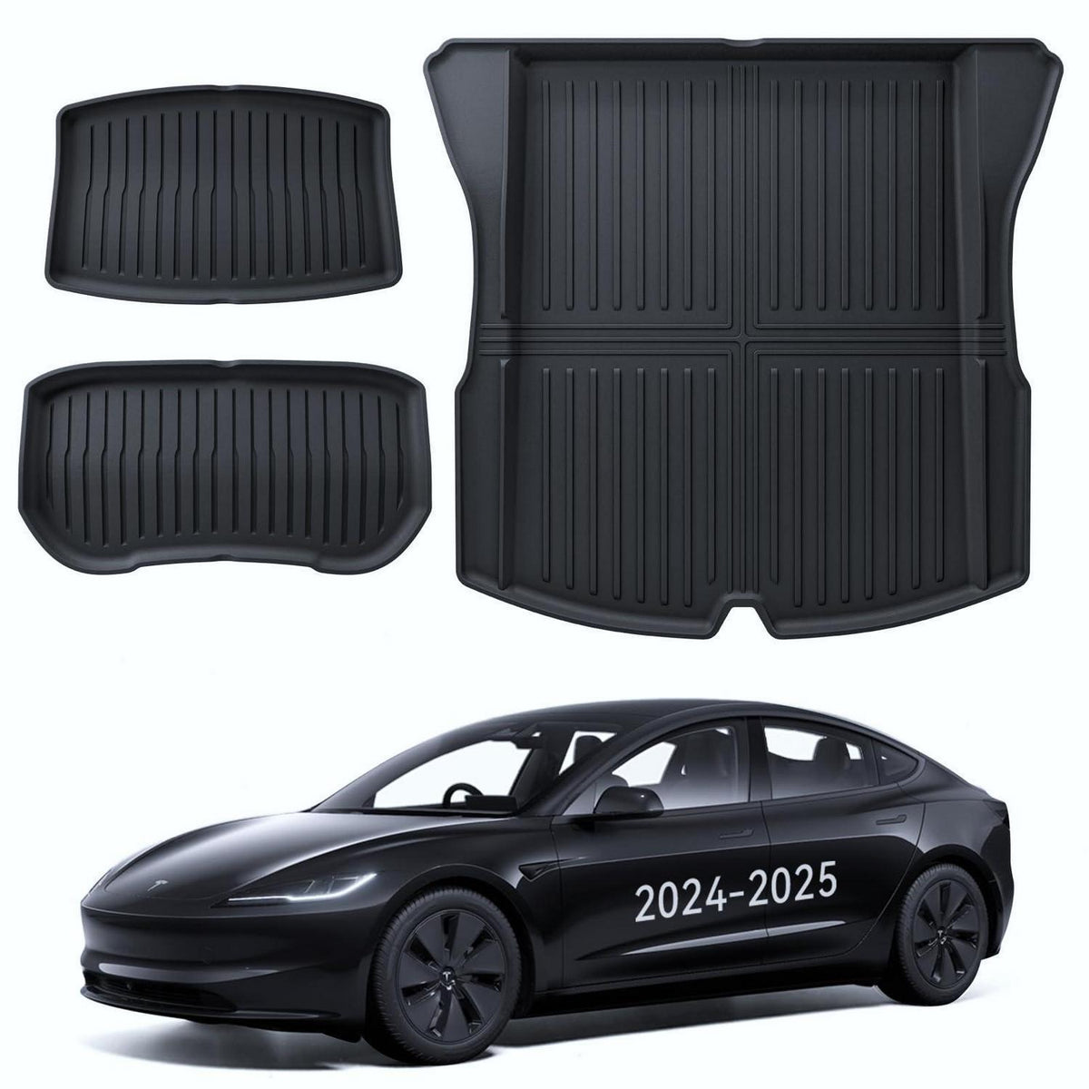 Kofferraummatte 3er Set Tesla Model 3 2024-2026 – Allwetter Schutz