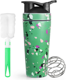 Edelstahl Protein Shaker Thermoflasche BlenderBall 750ml Green BPA