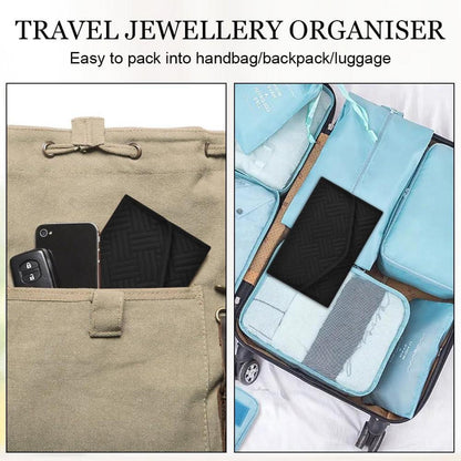 Aucuu Schmuckroll Organizer Tasche für Reise Schmuckaufbewahrung