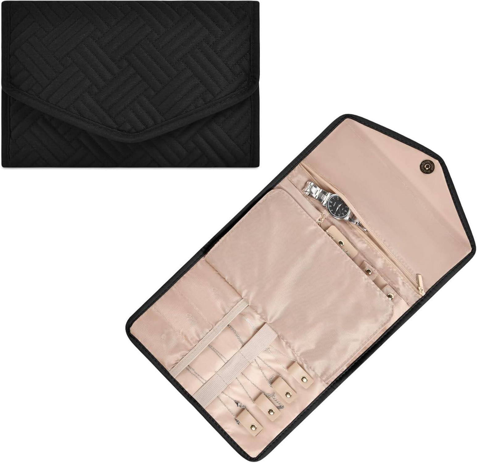 Aucuu Schmuckroll Organizer Tasche für Reise und Aufbewahrung, Tragbare Schmucktasche