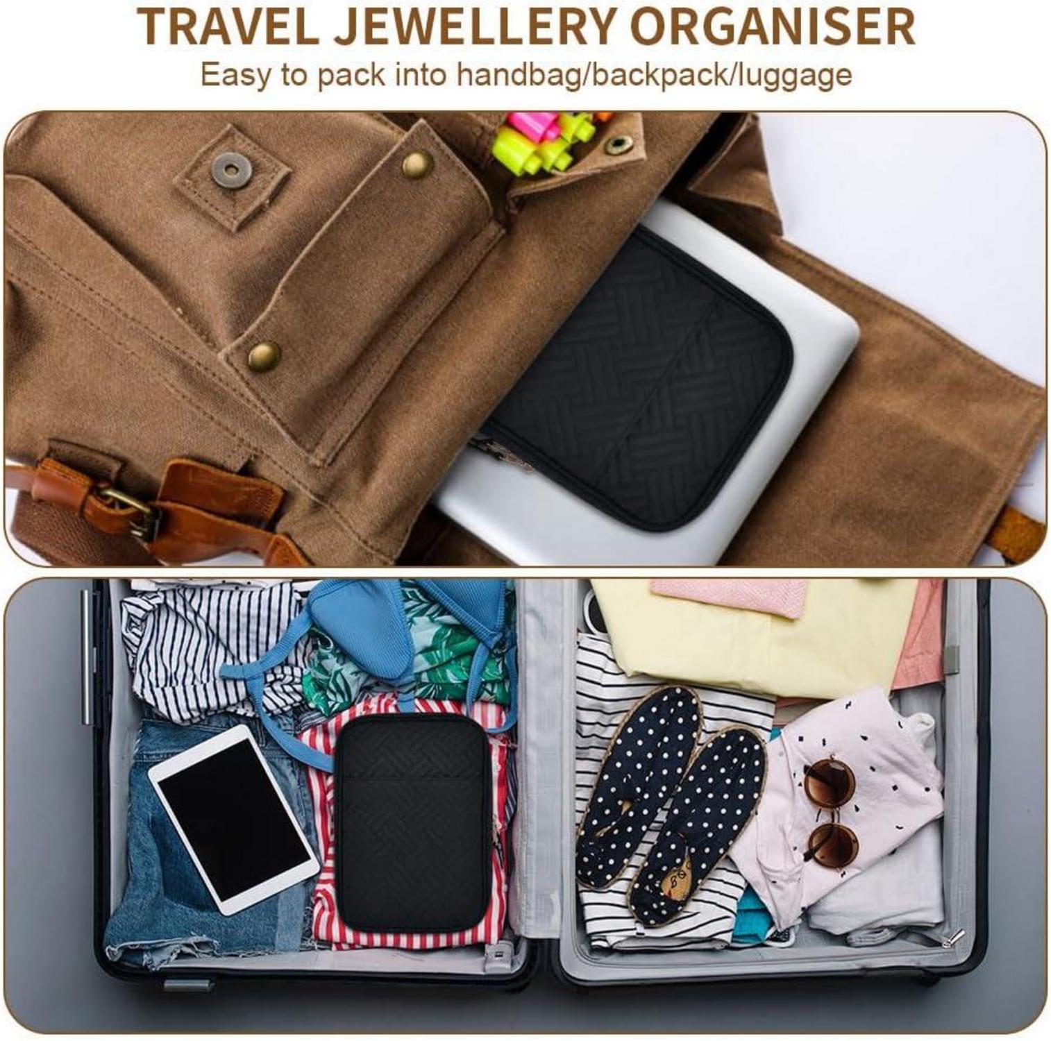 Aucuu Reise Schmuck Organizer Tasche für Uhren Ohrring Ringe