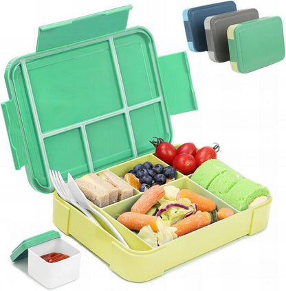 Bugucat Brotdose Kinder mit Fächern 1330ML Bento Lunchbox Set