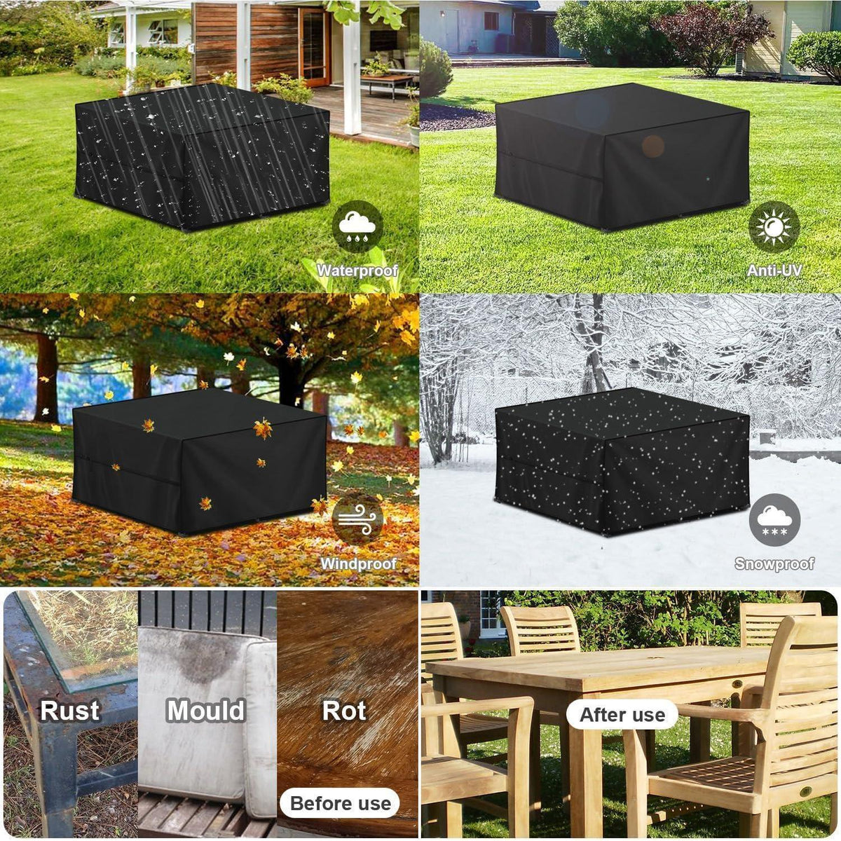Gartenmöbel Abdeckung Wasserdicht 130x80x70cm 420D Oxford