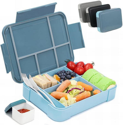 Bugucat Brotdose Kinder Bento Box 1330ML Auslaufsicher 6 Fächer