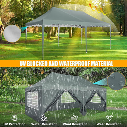 Faltpavillon 3x6 mit Seitenwänden – Wasserdicht & Stabil