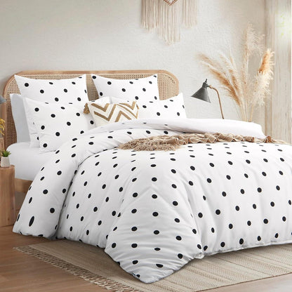 Bettwäsche Sets Weiß 200x200 3-teilig Polka Dot Muster