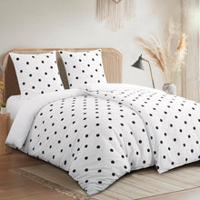 Bettwäsche-Set 135x200cm 4teilig Mikrofaser Weiß Polka Dot