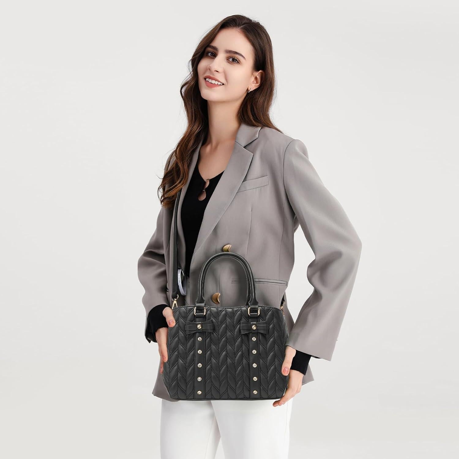 Damen Handtasche Miss Lulu Designer Henkeltasche Schultertasche PU-Leder