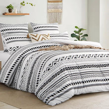 Bettwäsche Set 200x220cm Grau Boho Muster Mikrofaser RUIKASI