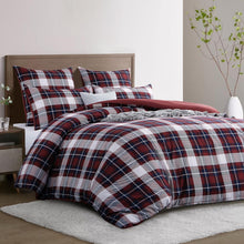 Bettwäsche Set 200x200 Rot Tartan Mikrofaser Weich Bügelfrei