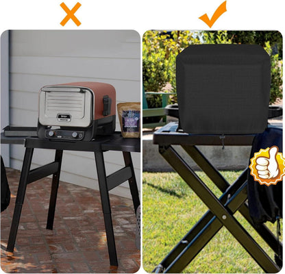 Abdeckung für Ninja Woodfire Outdoor-Ofen mit Ständer, wetterfest & wasserdicht, Schwarz