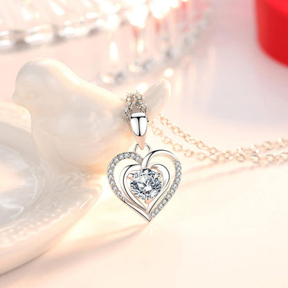 Ewige Rose Geschenkbox Halskette Ohrringe 925 Silber Frau