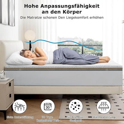 Matratzentopper 160x200cm Gel Bezug atmungsaktiv waschbar H3 H4 7,5cm