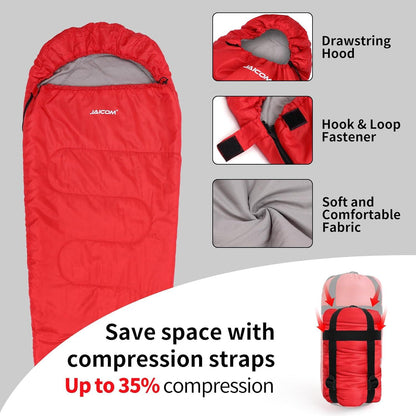 Mumienschlafsack 3 Jahreszeiten Ultraleicht 800g Rot