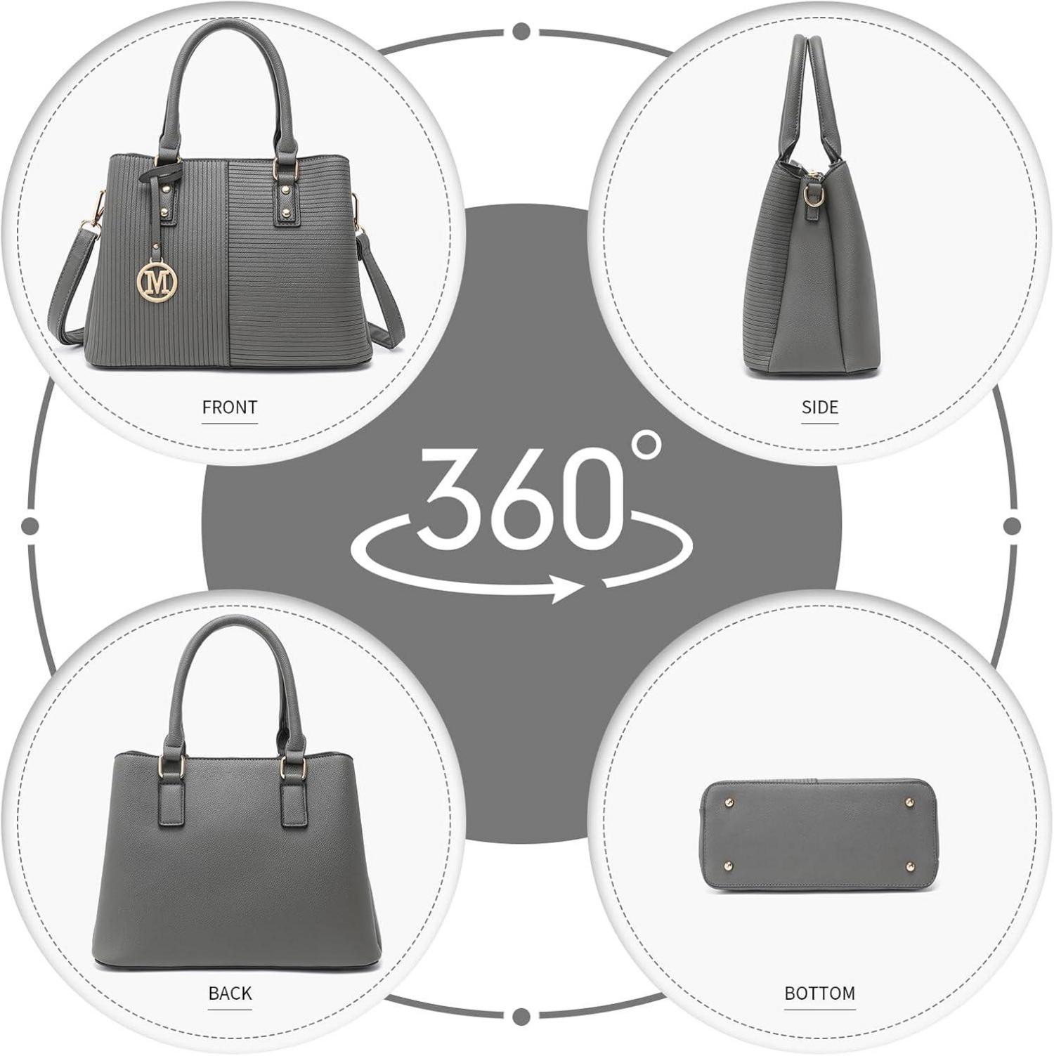 Miss Lulu Damen Handtasche PU Leder Henkeltasche Vintage Hobo Schultertasche