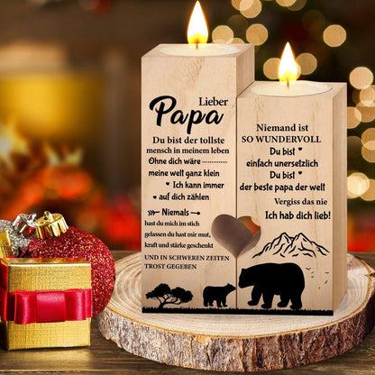 Vatertagsgeschenk Kerzenhalter Herzform Dankbarkeit Holz