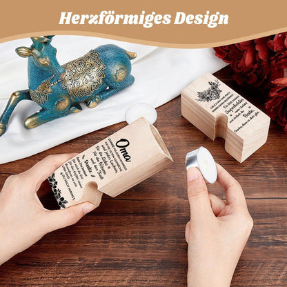 Herz Kerzenhalter Set Holz Mama Geburtstag Muttertag
