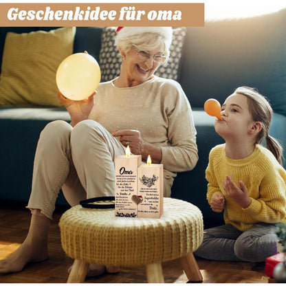 Herz Kerzenhalter Set Holz Mama Geburtstag Muttertag