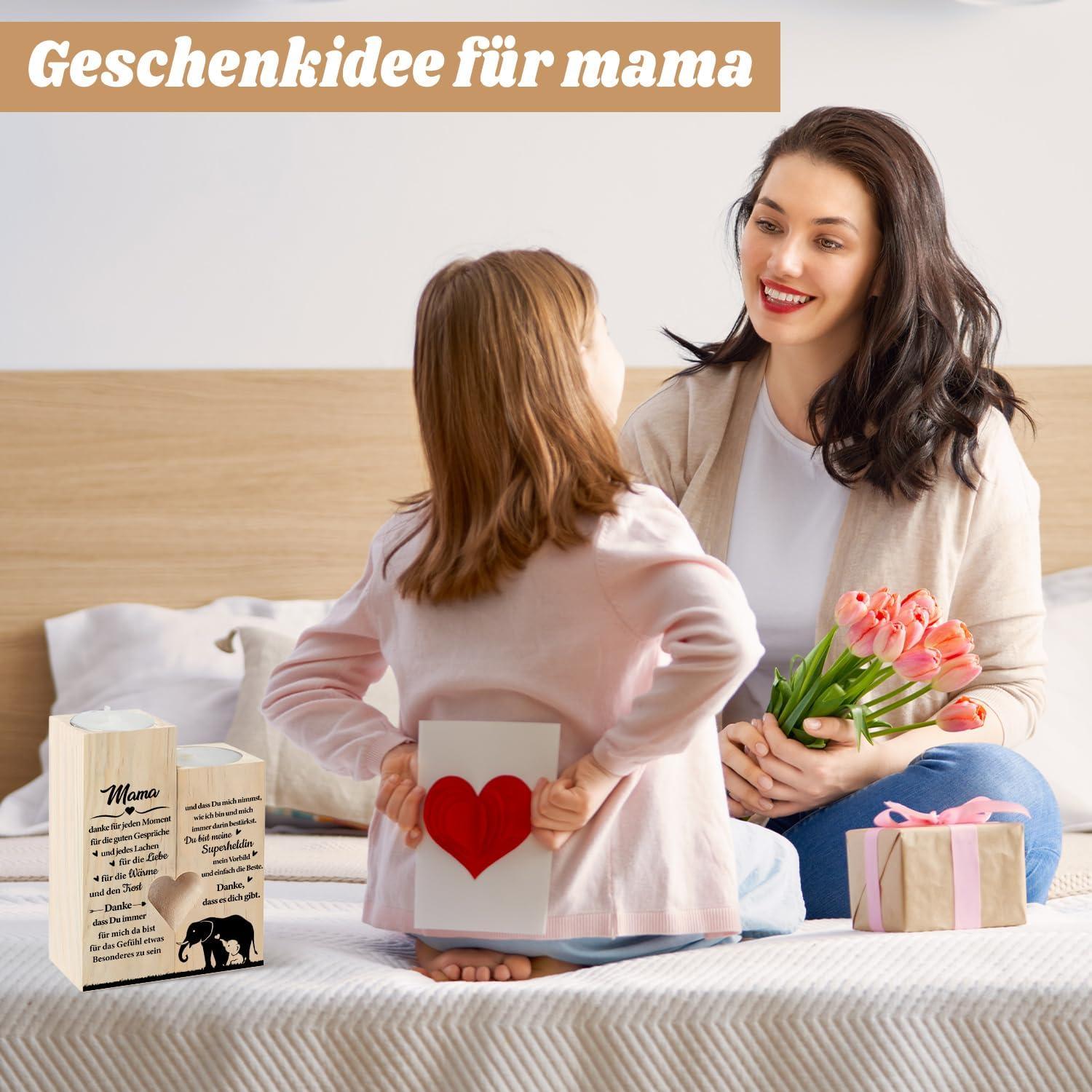 Herz Kerzenhalter Mama Geburtstag Muttertagsgeschenk Set