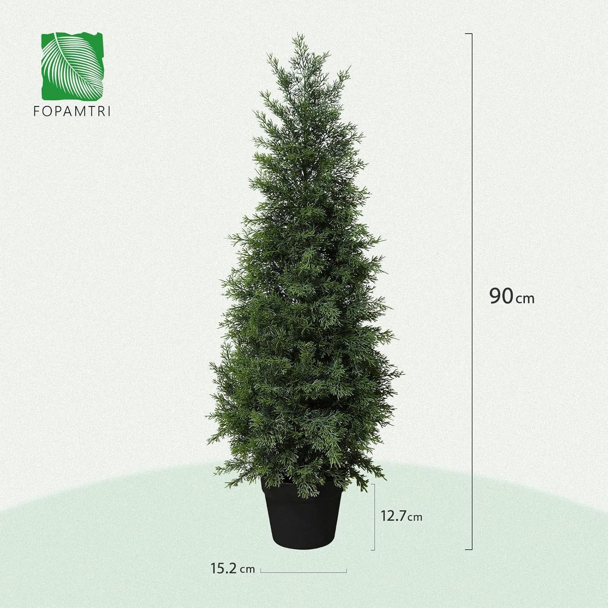 Kunstpflanze Zeder 90 cm UV-geschützt für Innen & Außen (2 Stück)
