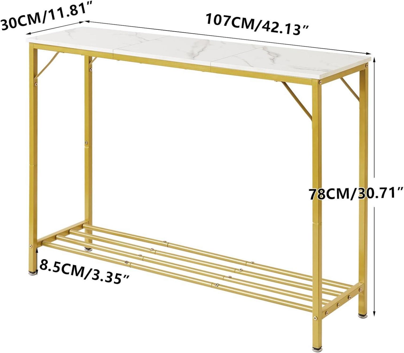 Moderner Konsolentisch mit Spleißdesign und Regalen